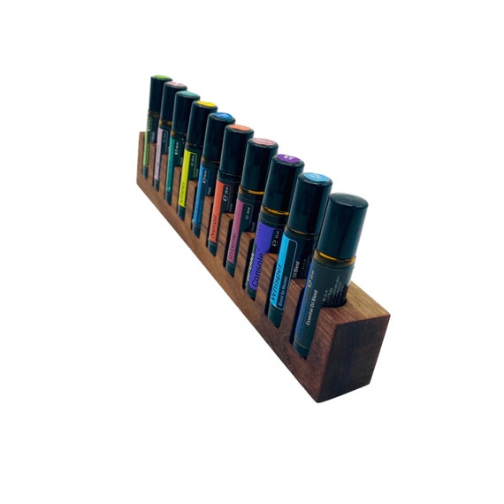 10er Oils Stand for Doterra Oils Wooden Holder made of Walnut for Oil Bottles Essential Oils 10ml Bottle Holder