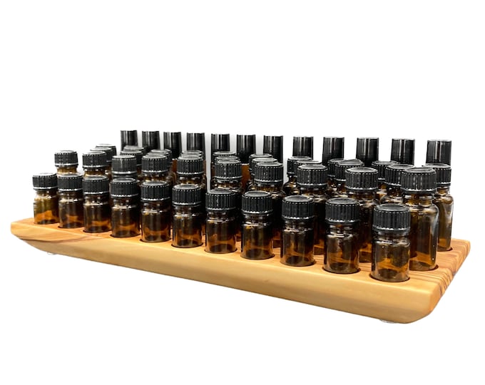 The "One for All" organizer made of finest olive wood - Multi display for essential oils e.g. DoTERRA