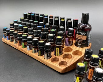 The "One for All" Organizer - Unique piece - curved multi-stand for essential oils e.g. DoTerra - Display made of elm wood