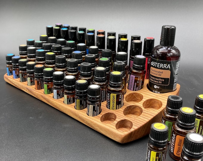 The "One for All" Organizer - Unique piece - curved multi-stand for essential oils e.g. DoTerra - Display made of elm wood