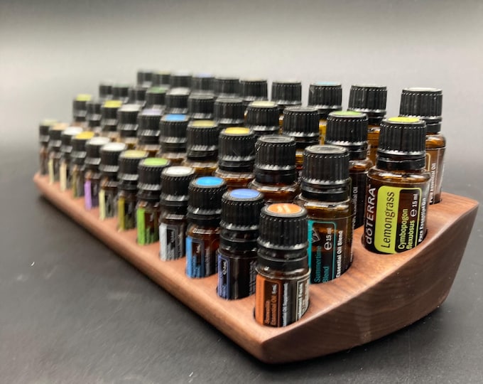 The "One for Two" organizer - beautiful unique piece made of walnut wood - multi-display for oil bottles essential oils