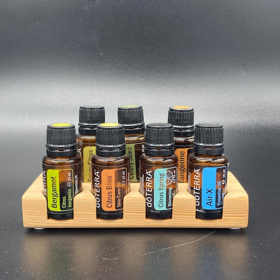 Oil Organizer Stand for doTERRA Oils, Wooden Holder for 7 x 15ml Essential Oil Bottles