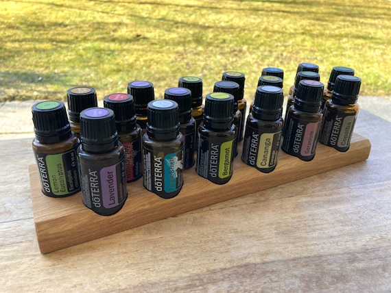 Oils Organizer Stand for Doterra Oils Wooden Holder for 19 Oil Bottles 15ml Essential Oils