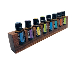 8 display made of the finest walnut wood for e.g. Doterra oils wooden holder for oil bottles essential oils 15ml display