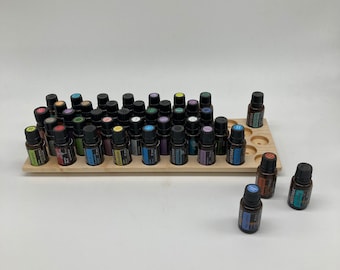 A unique stand made of ash wood for e.g. Doterra oils wooden holder for 43 oil bottles 15ml essential oils