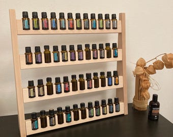 Handmade wooden shelf for essential oils – Ideal for Doterra & Young Living made from untreated beech wood