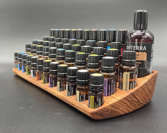 The "One for All" Organizer - curved multi-display stand for essential oils e.g. doTerra - wooden display