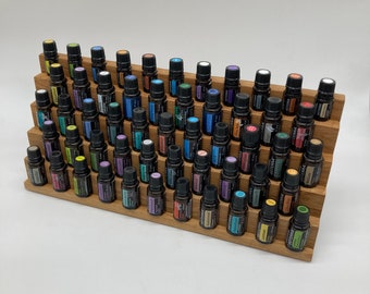 Multi Oils Shelf Display for e.g. DoTERRA Wooden Stand for 42+11 Oil Bottles Essential Oils Oak Wood