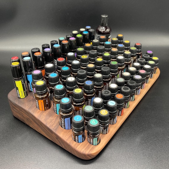 The "One for All" beautiful, unique piece - made of walnut - curved multi-display for essential oils - e.g. doTERRA