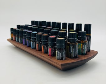 L'organisateur "un pour tout" - support multiple en bois de noyer pour huiles essentielles, par exemple Doterra pour bouteilles d'huiles essentielles