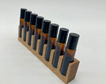 8-pack oil organizer stand made of oak wood for Doterra oils wooden holder for oil bottles essential oils 10ml bottle holder