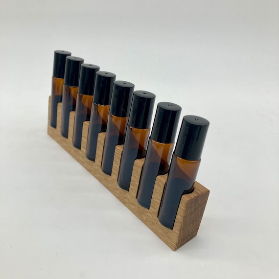 8-pack oil organizer stand made of oak wood for Doterra oils wooden holder for oil bottles essential oils 10ml bottle holder