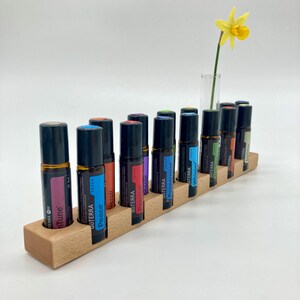 15er Aufsteller für z.B. Doterra Öle Display für Ölflaschen Aufbewahrung Ätherische Öle 10ml + Glasvase