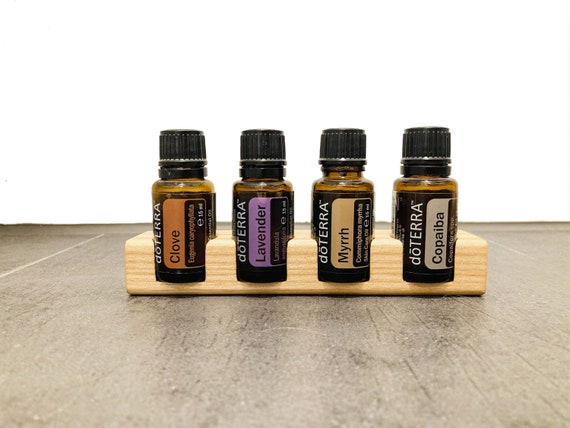 The 4 entry-level model made of ash wood oils organizer stand for 15ml bottles e.g. DoTERRA oils wooden holder for oil bottles essential oils
