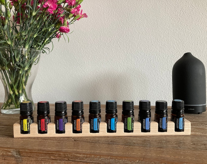 Pack of 10 oil organizer stands for Doterra oils wooden holder for 5ml oil bottles 23 mm diameter essential oils bottle holder