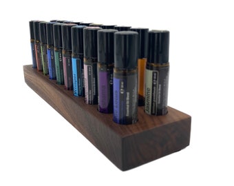 20 Oils Organizer Stand for Doterra Oils Wooden Holder for Oil Bottles Essential Oils 10ml Bottle Holder + Glass Vase
