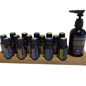 Oils Organizer Stand for 15 Doterra Oils Wooden Holder Oak for Oil Bottles Essential Oils