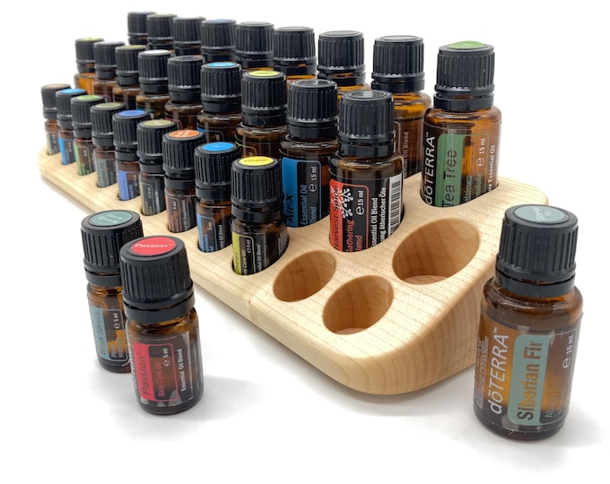The "One for Two" Organizer - beautiful unique piece made of ash wood - multi-display for essential oil bottles
