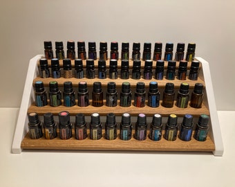 Tribune oil shelf display for e.g. DoTERRA wooden stand for 24x15ml 28x5ml oil bottles essential oils oak wood
