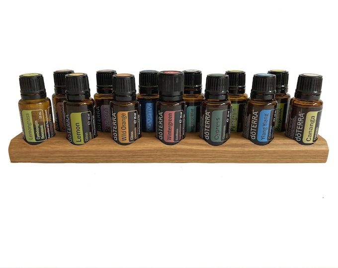 Oils Organizer Stand for Doterra Oils Wooden Holder for 13 Oil Bottles 15ml Essential Oils