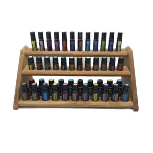 Grandstand oils shelf display for e.g. DoTERRA wooden stand for 21+12+12 oil bottles essential oils oak wood