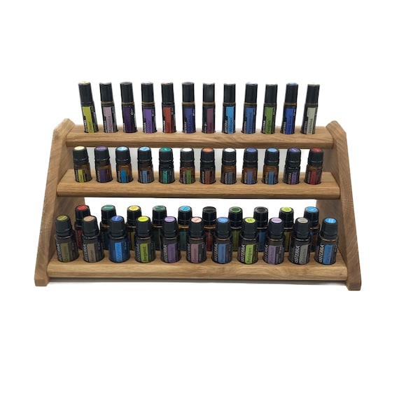 Grandstand oils shelf display for e.g. DoTERRA wooden stand for 21+12+12 oil bottles essential oils oak wood