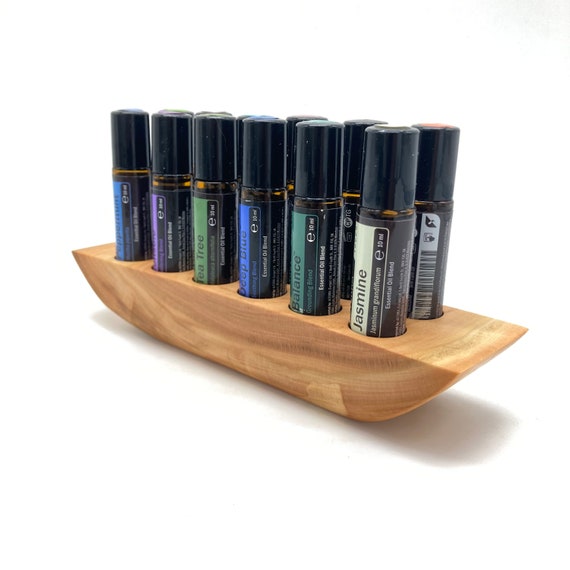 Unique piece! Oil stand for e.g. Doterra oils made of the finest cherry wood for 12 oil bottles Essential oils 10ml bottle holder
