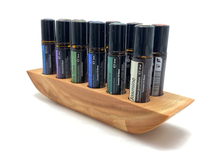 Unique piece! Oil stand for e.g. Doterra oils made of the finest cherry wood for 12 oil bottles Essential oils 10ml bottle holder