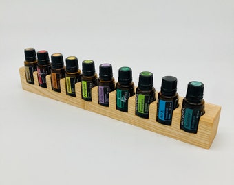 Pack of 10 oil organizer stands made of ash wood for Doterra oils wooden holder for oil bottles essential oils 15ml bottle holder