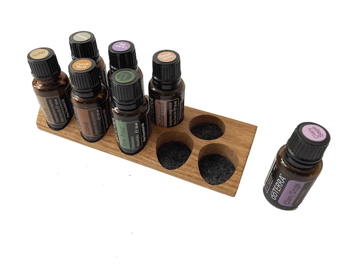 Oils organizer stand for e.g. DoTERRA 9 oil bottles oils wooden holder for oil bottles essential oils stand with felt