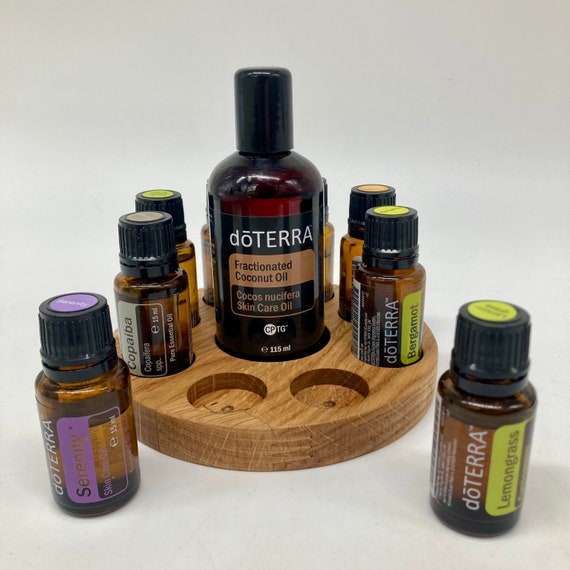 Oils Organizer Stand for Doterra Oils Wooden Holder Oak Wood for Oil Bottles Essential Oils