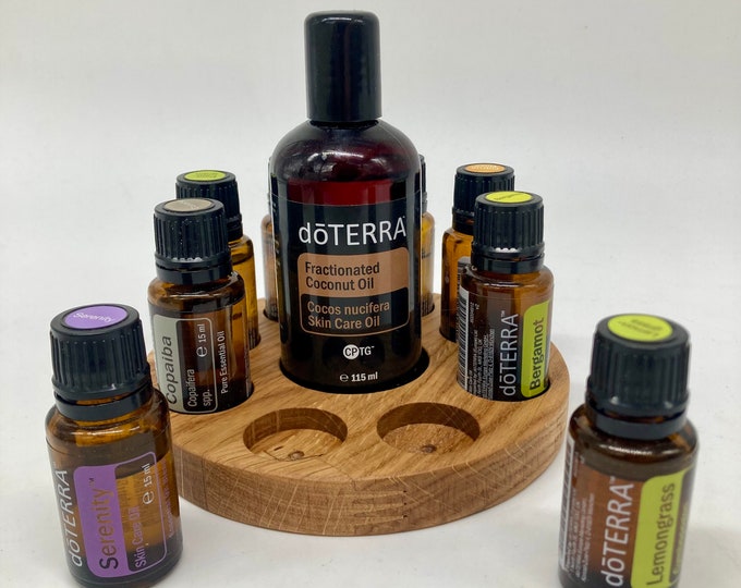 Oils Organizer Stand for Doterra Oils Wooden Holder Oak Wood for Oil Bottles Essential Oils