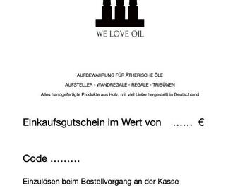 Voucher for this shop - Storage for essential oils - Wooden organizer