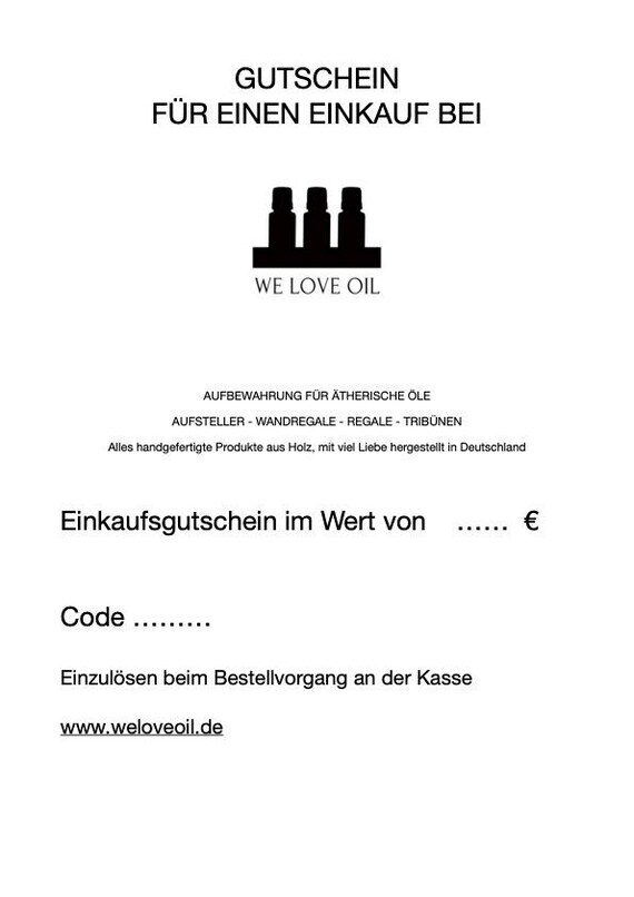 Voucher for this shop - Storage for essential oils - Wooden organizer