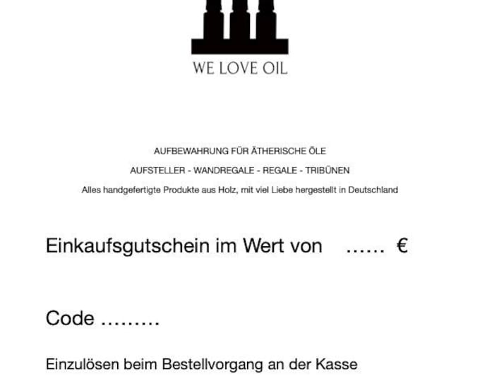 Voucher for this shop - Storage for essential oils - Wooden organizer