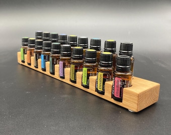 Oil Organizer Stand for doTERRA Oils, Wooden Holder for 19 15ml Essential Oil Bottles