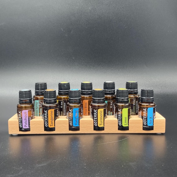 Oil Organizer Stand for doTERRA Oils, Wooden Holder for 11 x 15ml Essential Oil Bottles