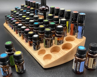 The "One for All" beautiful, unique piece made of beechwood, a curved multi-display for essential oils, e.g., doTerra essential oils.