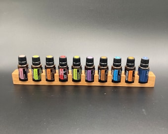 10er Öle Organizer Aufsteller aus Buchenholz für Doterra Öle Holzhalter für Ölflaschen Ätherische Öle 15ml Flaschenhalter