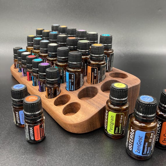 The "One for Two" Organizer - beautiful walnut wood - multi-stand for essential oil bottles such as doTERRA