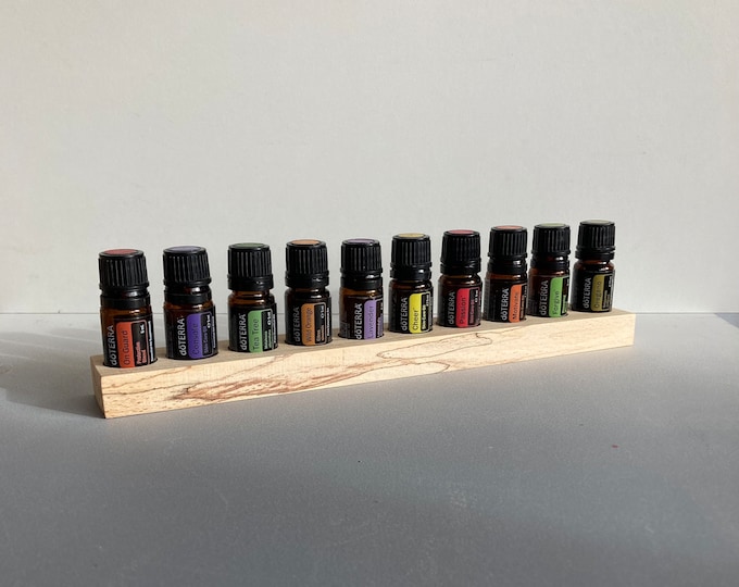 Oils Organizer Single piece stand for e.g.  Doterra Oils Wooden Holder Poplar Wood for Oil Bottles Essential Oils