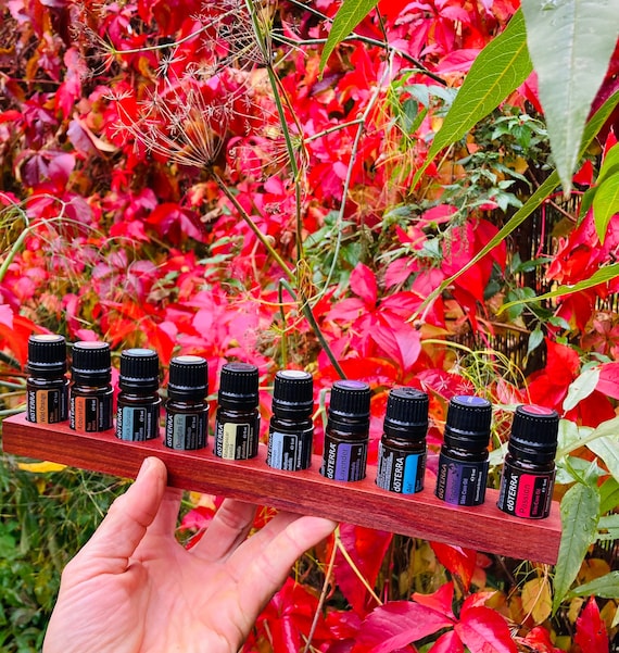 Oils organizer stand for Doterra oils wooden holder for oil bottles essential oils