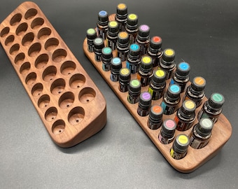 The "One for Two" Organizer - beautiful walnut wood tray - multi-stand for essential oil bottles
