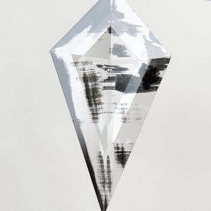 0.92 ct elongated kite diamond unique engagement ring , ethical man made kite grey rose cut diamond loose for diamond pendent set