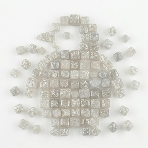 5 ct natural white Congo cubes raw diamond loose, 3 to 3.5 MM size unpolished uncut rough cubes diamond ethically sourced conflict free