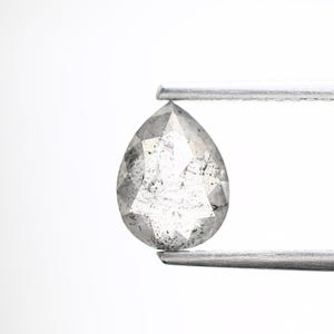 1.10 ct salt and pepper diamond , natural grey celestial translucent pear cut diamond for Engagement Ring & Wedding Ring