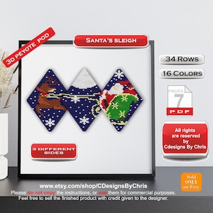 Santa&#39;s sleigh Peyote Pod  Ornament