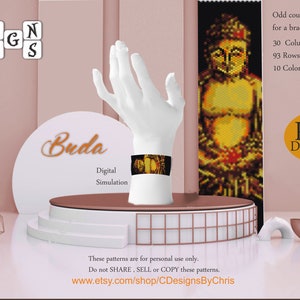 Buddha  Odd Count Peyote Bracelet beading Pattern PDF  pattern for cuff bracelet PDF instant download