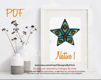 3d Star Native 1 Peyote  beading Pattern PDF  pattern  instant download