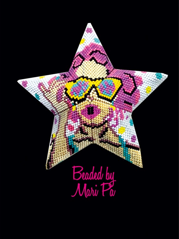 3d Star Pop Art Girl Peyote Beading Pattern PDF Pattern - Etsy Australia
